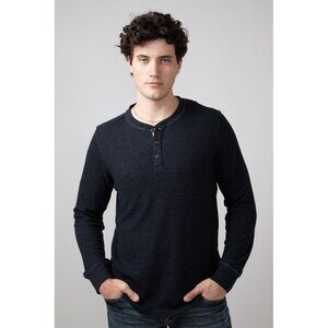 NWT Mens Size XL North River Charcoal Gray Waffle Thermal Henley Pullover Shirt